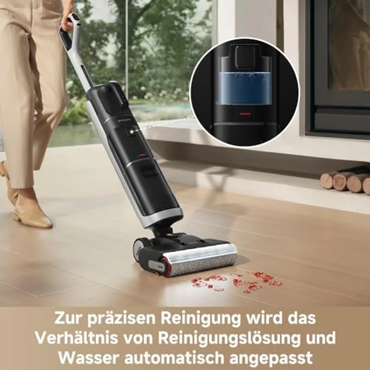 DREAME H14 Dual Nass-Trockensauger 5-in-1, 18.000 Pa Saugkraft, flaches Design, intelligente Dosierung, 60 °C Bürstenreinigung, GlideWheel-System, LED-Bürstenkopf – Bild 4