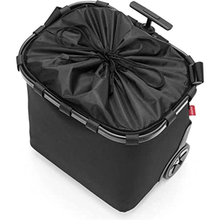 reisenthel carrycruiser  Tragbarer Einkaufstrolley mit stabilem schwarzen Aluminiumrahmen, Schultergurt und herausnehmbarer Netz-Innentasche  Aus wasserabweisendem Material, Farbe:Frame Black/Black – Bild 3