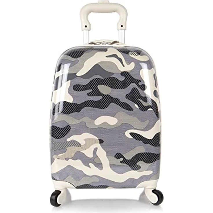 Heys Fashion Spinner, Koffer für Kinder mit Kreuzpackgurt und Wäschefach, grau camo, 25 l – Bild 2