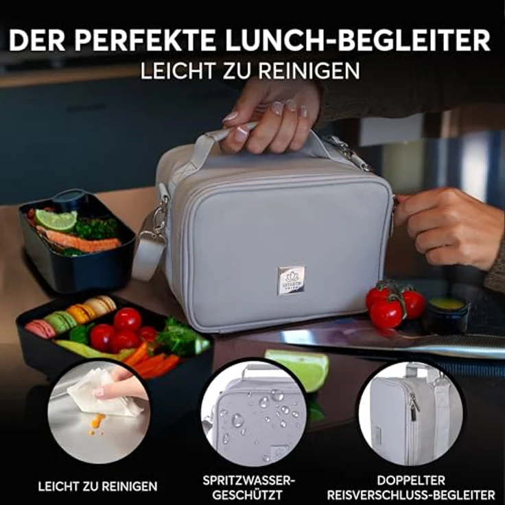 Umami Isolierter Lunchbag Premium, Lunchbox mit hochwertiger Isolierung, Grau – Bild 6