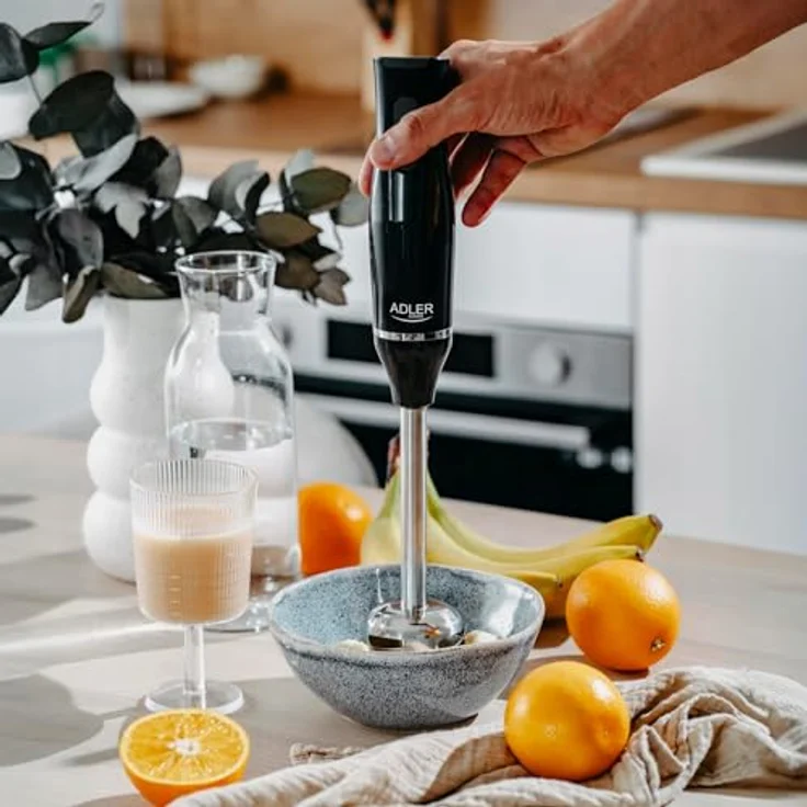 Adler Stabmixer AD 4620, 800 W, Handmixer Set mit 2 Geschwindigkeitsstufen, Edelstahlklingen, Messbecher, schwarz – Bild 7