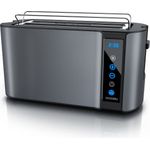 Arendo 4-Scheiben Langschlitztoaster FRUKOST TOUCH mit Touchpanel, Display und Brötchenaufsatz - Preisvergleich