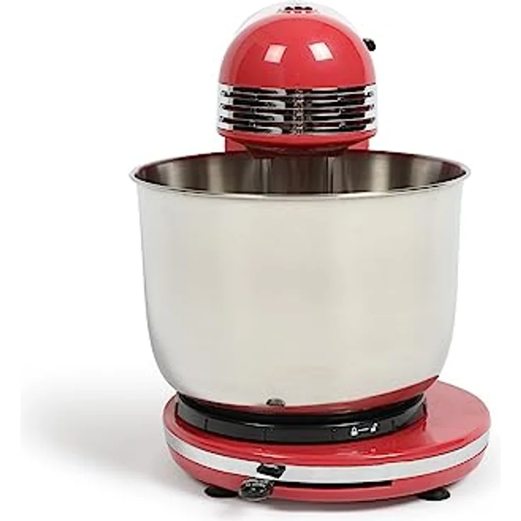 LIVOO DOP137RC Küchenmaschine 250W, 6 Geschwindigkeiten, 3L Edelstahlschüssel, rot – Bild 4