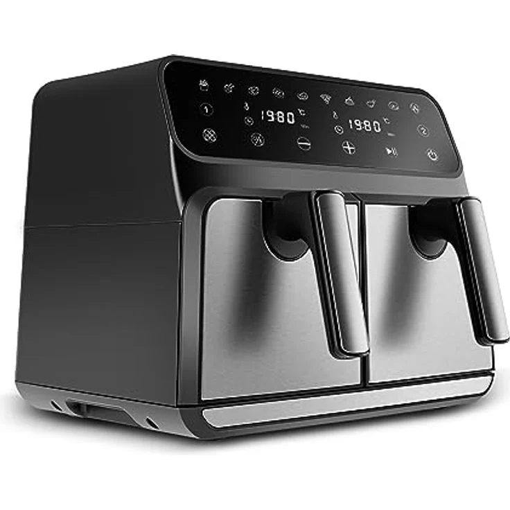 Karaca Multifry XXXL 4+4 Liter Digital Twin Twin Airfryer - Gesündere und Köstliche Zubereitung von Mahlzeiten für die Ganze Familie - 1700 W Leistung und 360-Grad-Luftzirkulationstechnologie – Bild 3