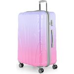 suitline Großer Hartschalen-Koffer Trolley Rollkoffer XL, 76 cm, ca. 96-110 Liter, TSA Zahlenschloss, glänzendes Gradient Design in Sakura