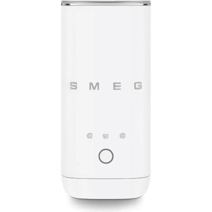 Smeg MFF02WHMEU Milchaufschäumer, 3 Programme für heiße und kalte Milch, 500 W, weiß-matt – Bild 1