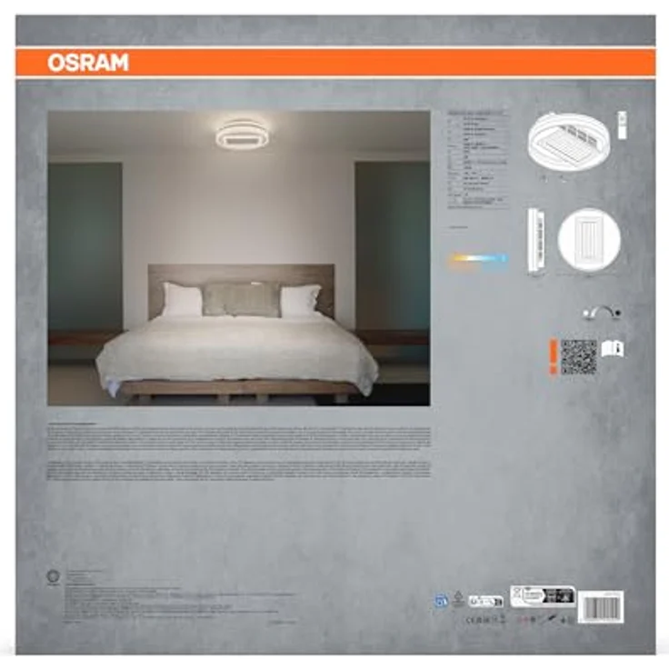 Osram LED Deckenleuchte Ceiling Fan Grill Ring 55W, Dimmbar, Tunable White, Fernbedienung, Weiss – Bild 9