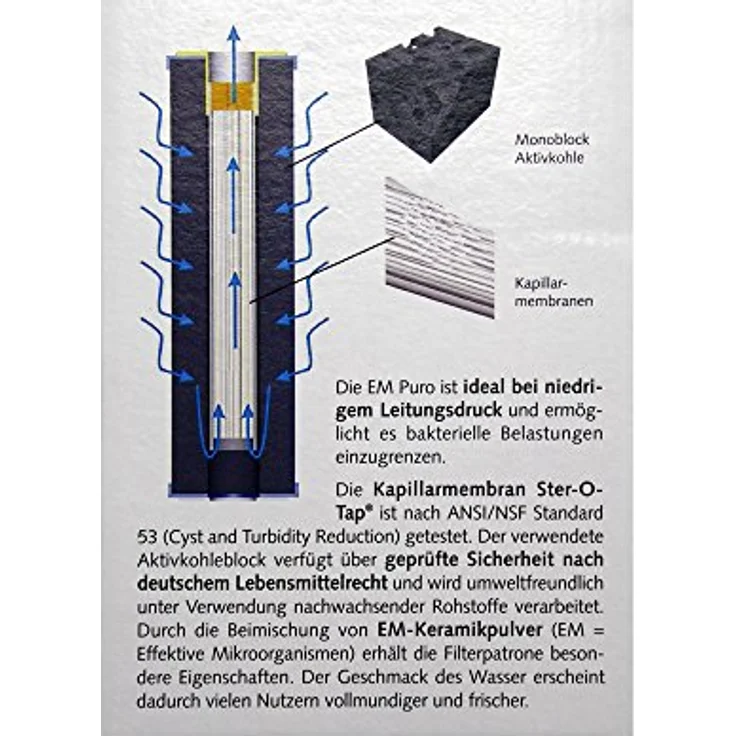 Carbonit EM Puro Wasserfilter mit EM-Keramikpulver und Aktivkohle, 6-8 Ltr./min – Bild 4