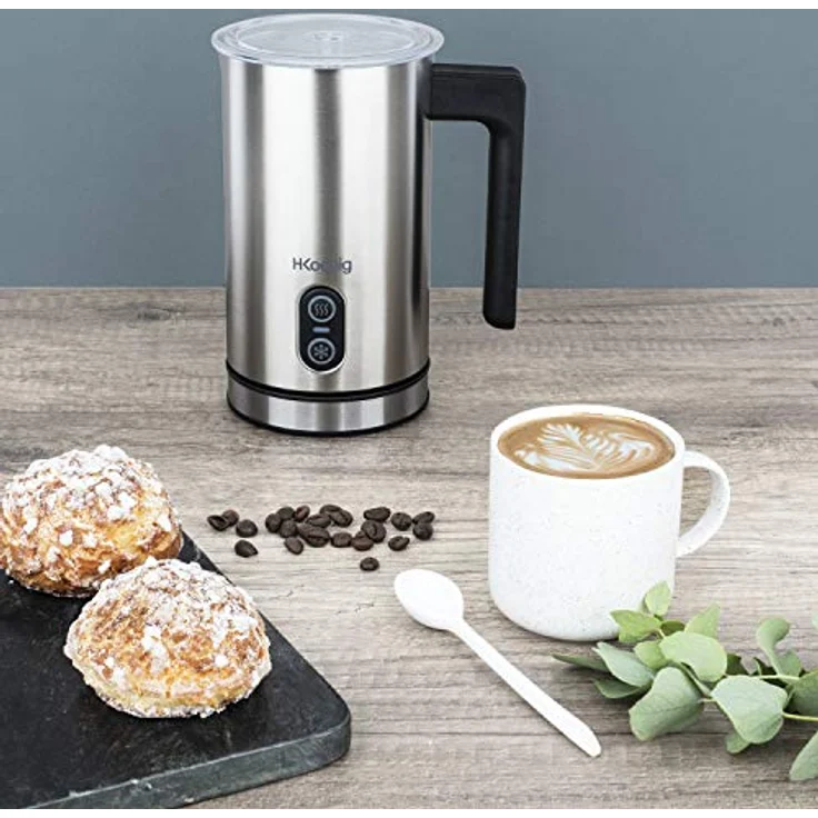 H.Koenig Elektrischer Milchaufschäumer MLK8 - Edelstahl - 0,24L -cremiger Kalt- oder Heißschaum - Antihaftbeschichtung - automatische Abschaltung - ideal für Kaffee, heiße Schokolade, Cappuccino, Milc – Bild 7