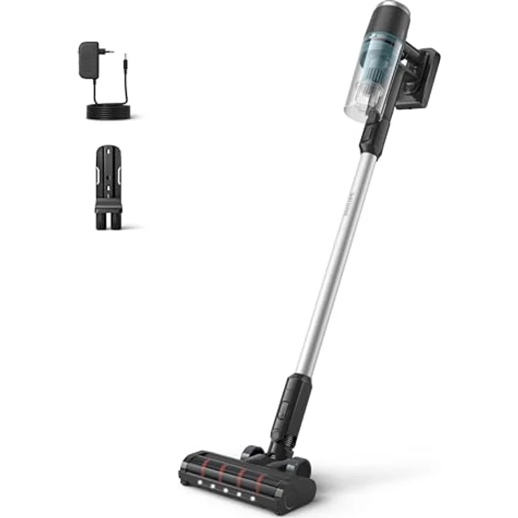 Philips Akku-Hand-und Stielstaubsauger XC3031/01 3000 Series "Staubentdecker", beutellos, mit 60 Minuten Laufzeit, 50,4 W, inkl. 2 Zubehörteile – Bild 3