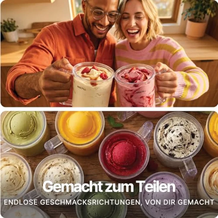 Seeger Eismaschine MultiCream 10-in-1, 1,5 l, 800 W mit digitalem Touchscreen und BPA-freien EasyCups – Bild 7