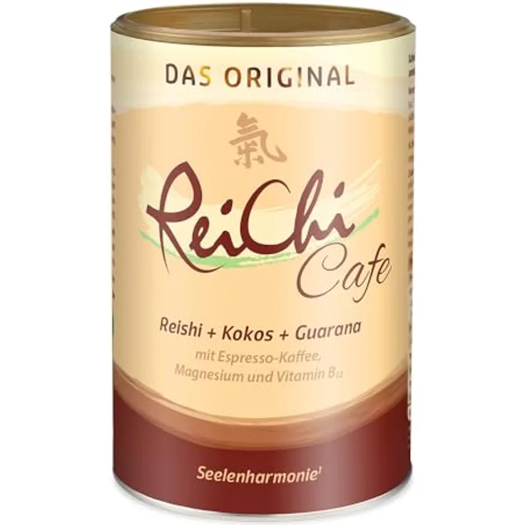 Dr. Jacob's Reichi Cafe Pulver 400 g, exotisch-cremiger Kaffee mit Reishi-Pilz, Kokos, Vitamin B12 & Magnesium, vegan, ohne Zucker