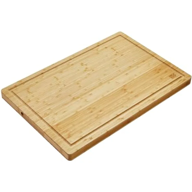 Orga-Box ORGA-BOX Schneidebrett aus 100% Bambus XXXL, 61x40,5x3,2 cm, antibakteriell, rutschfest, mit Saftrille und Griffmulde