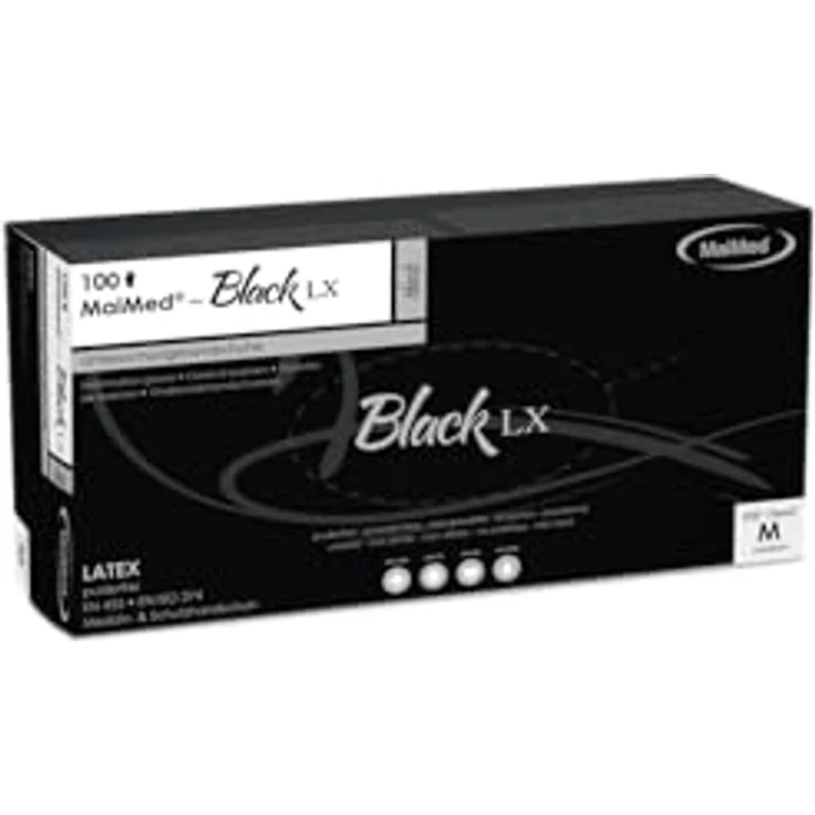 Black LX M Einmalhandschuhe aus Latex PZN 07796261 – Bild 2