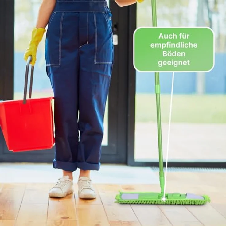 Bestlivings Ersatzbezug Grün für Bodenwischer (4er Pack) - 40cm - Chenille Wischbezug, für alle gängigen Klapphalter - Bezug für alle Bodenarten – Bild 5