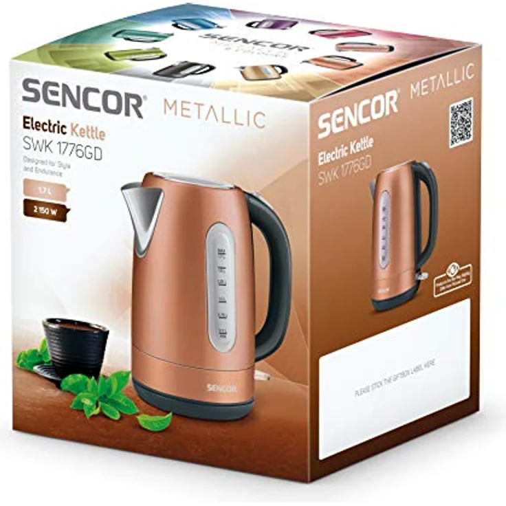 SENCOR SWK 1776GD Wasserkocher aus Edelstahl mit abnembarem Filter (2150 Watt, Volumen 1,7 L) metallic braun – Bild 10