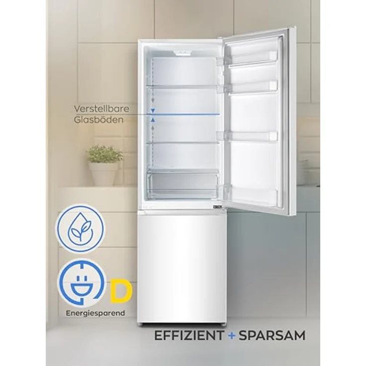 Heinrich´s HEINRICHS Kühlgefrierkombination 269 Liter, LED Beleuchtung, leise 39dB, weiß – Bild 2