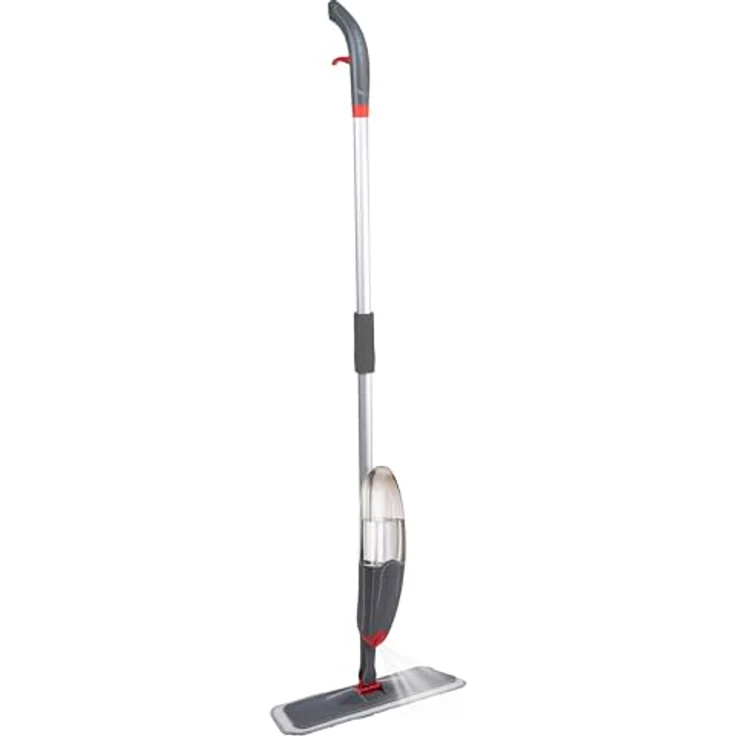 Dirt Devil Sprühwischer, 360° drehbarer Wischmop mit Mopptuch und Nachfüllflasche 640ML, für Nass- und Trockengebrauch, Kunststoff, grau – Bild 1