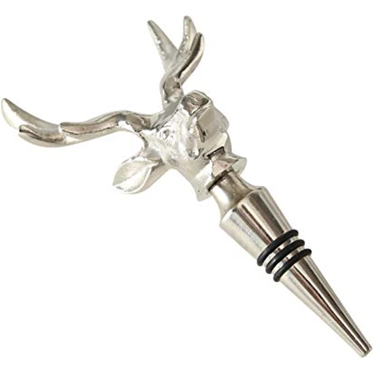 Flaschenstopfen Botho H19cm Aluminium vernickelt – Bild 1