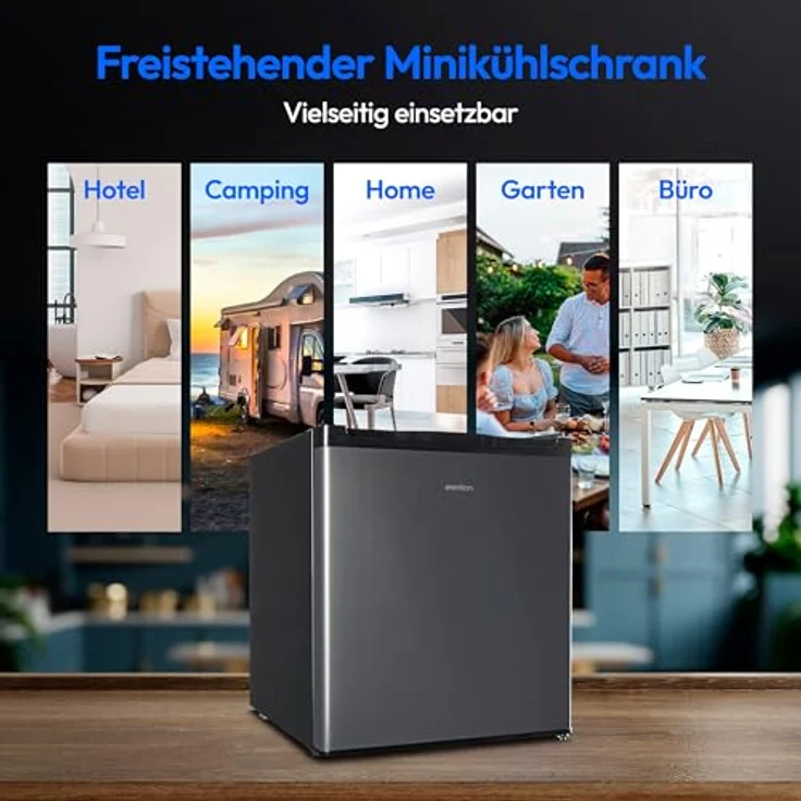 MEDION mini Kühlschrank (mit Eisfach, 41 Liter Nutzinhalt, klein, höhenverstellbare Füße, für Getränke Speisen Eis, wechselbarer Türanschlag, MD37724) – Bild 3