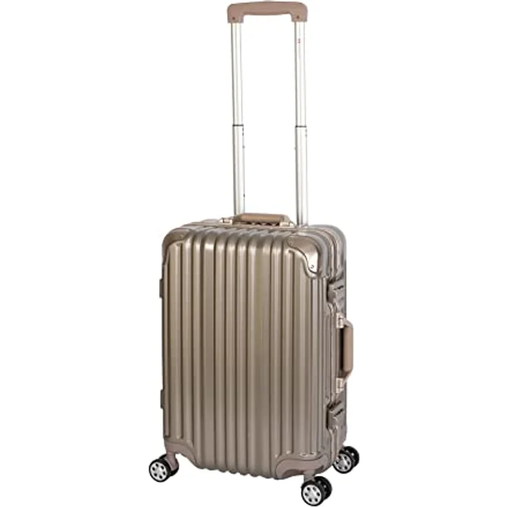 Travelhouse London Koffer Gold S-55cm Boardkoffer Alu-Rahmen Polykarbonat Hartschale TSA Zahlenschloss Handgepäck 47L – Bild 1