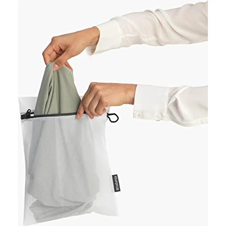 Brabantia - Wäschebeutel - Schützende Mesh-Wäschesäcke - für Ihre Feinwäsche - Einfach zu Bedienen - Spezieller Pull-Tab-Deckel - Wäschezubehör - 3er-Set in 2 Größen - White - 33 x 25 cm / 45 x 33 cm – Bild 2