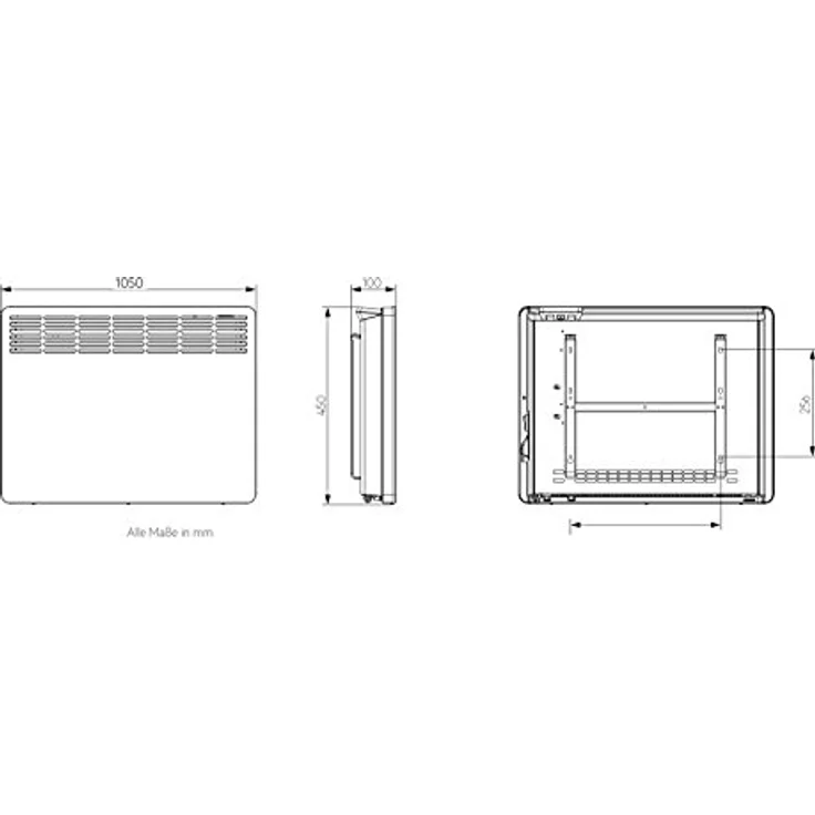 AEG Haustechnik Wandkonvektor WKL 3005 für ca. 30 m², Heizung 3000 W, 5-30 °C, wandhängend, LC-Display, Wochentimer, Metall, Ökodesign 2018, 236537 Weiß, Konvektor – Bild 5