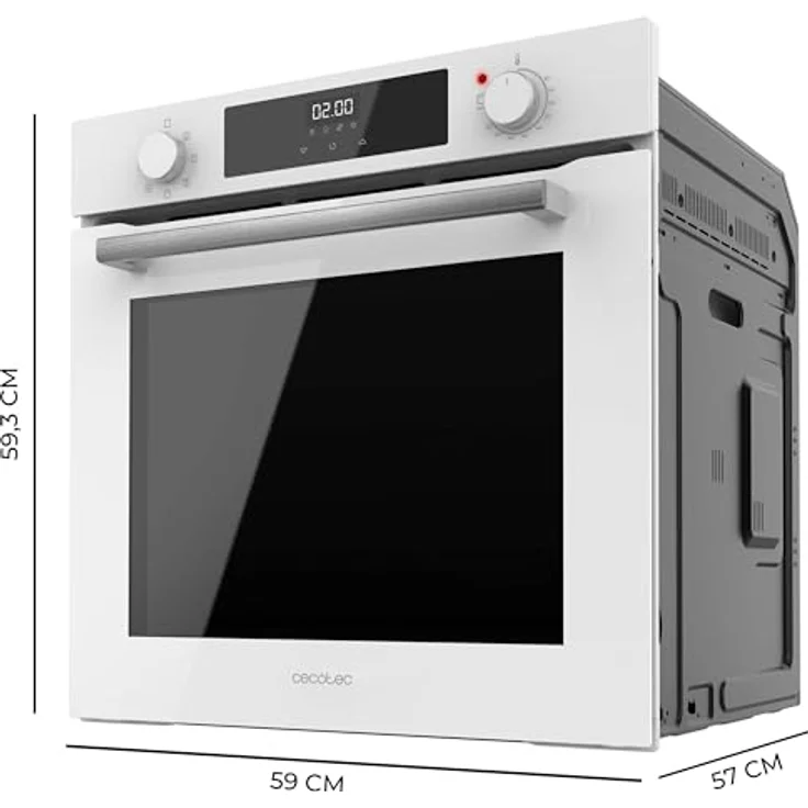 Cecotec Bolero Hexa M226000 Glass White A, 60 cm, 2800 W, 72 l, 7 Funktionen, Grillmodus, Steam Assist, Energieklasse A – Bild 2