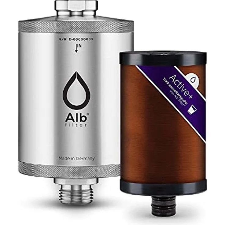 Alb Filter® Active Plus+ Wasserfilter gegen Kalk, Bakterien, und andere Schadstoffe | Unterspüle | Made in Germany Edelstahl Natur – Bild 1