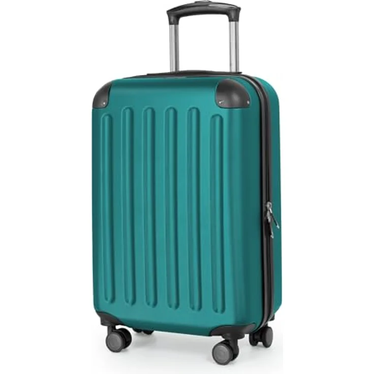 HAUPTSTADTKOFFER Spree, Leichter Hartschalen-Kabinentrolley 55x35x20 cm, 33L, Aquagrün, 2,3 kg mit 4 Doppel-Rollen – Bild 1