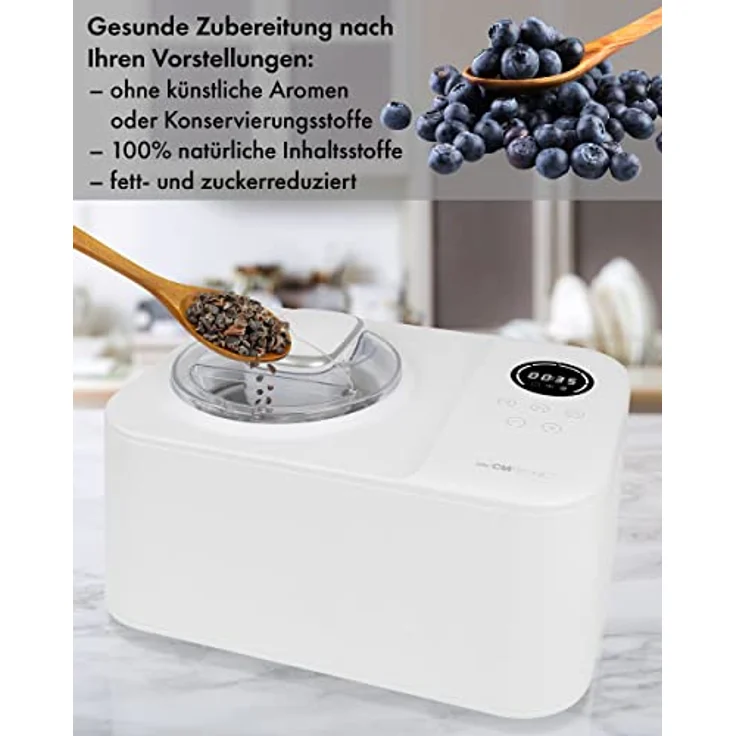 Clatronic® Eismaschine mit Kompressor inkl. Timer, Ice Cream Maker für Eis, Sorbet und Frozen Yoghurt bis zu 1,2 Liter, Speiseeismaschine, Automatikkühlung, 110 Watt - ICM 3784 – Bild 3