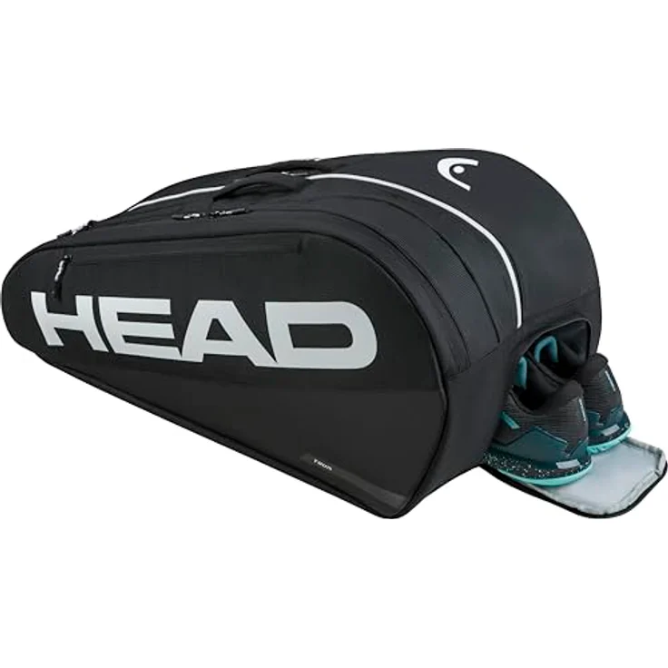 Head Sporttasche Tour Racquet Bag L BK, für 7-9 Tennisschläger, strapazierfähiges Polyester, gepolsterte Schultergurte – Bild 2