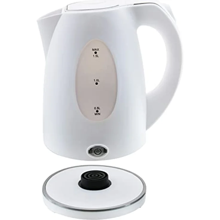 Emerio Wasserkocher 1,3 Liter für Reise/Camping/Büro mit 2200 Watt, BPA frei, Abschaltautomatik mit Trockenschutz, 360° Basis, inkl. Kalkfilter, Weiß, WK-106468.13 – Bild 4