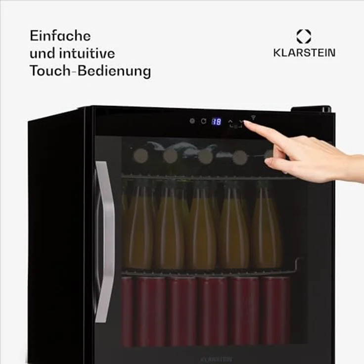 Klarstein Coachella 50 Onyx, Getränkekühlschrank mit 47 L, Wifi, 51 cm hoch, 47.5 cm breit, LED-Beleuchtung – Bild 6