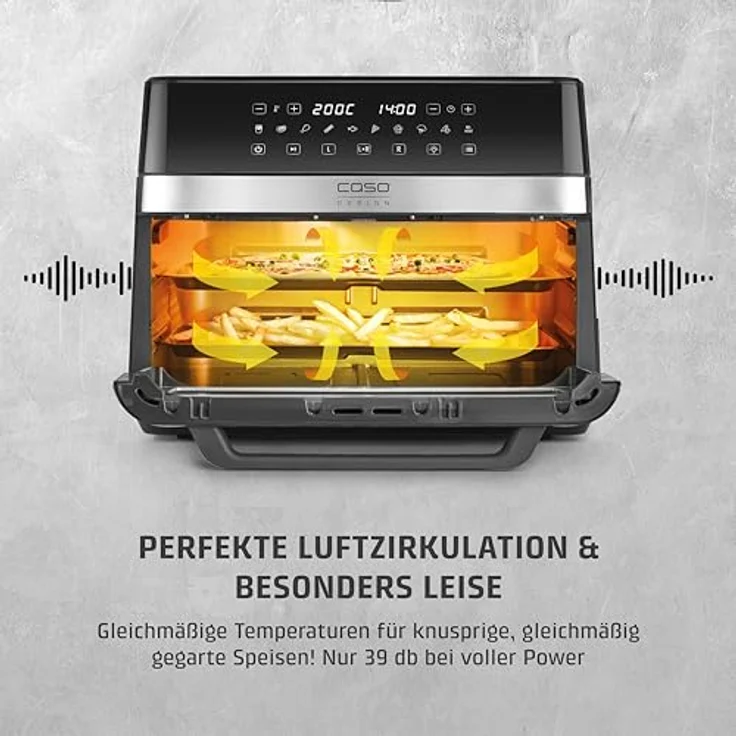 Caso Heißluftfritteuse 3186 Design AirFry DuoChef, 14 l Dual-Kammer, 2200 W, energiesparend und schnell – Bild 8