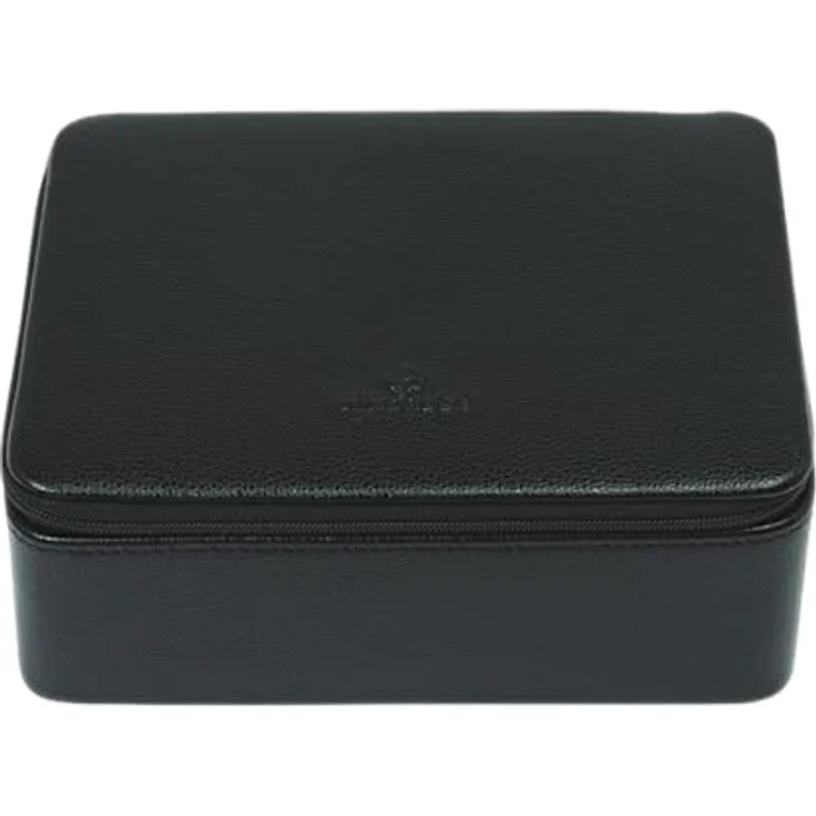 WINDROSE Uhrenbox Beluga 803861.08, Uhrenetui für max. Ø 34mm Uhren, schwarz-beige, Leder, 6 Kissen, Reißverschluss – Bild 2