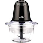 Schäfer Universalzerkleinerer 500 Watt mit Glasbehälter, Zwiebelhacker in Edelstahl, 1,0 Liter, leistungsstarker Motor