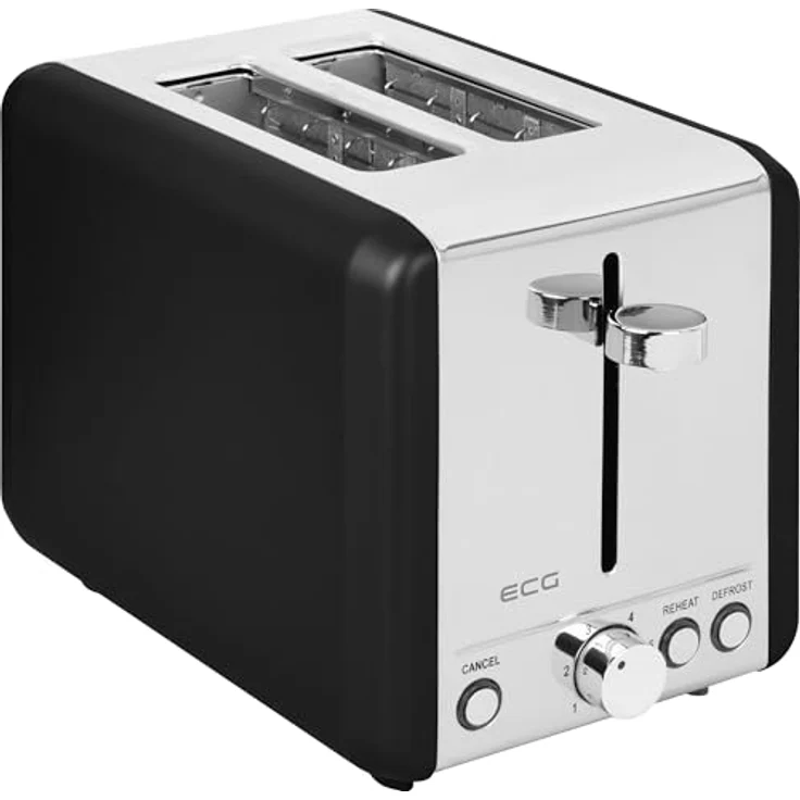 ECG ST 2708 Tradizione Nero, Toaster mit 6 Grad Temperaturregelung und praktischer Krümelschublade – Bild 1