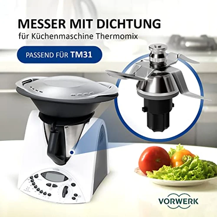 VIOKS Mixmesser Ersatz für Thermomix TM31, hochwertiges Küchenmaschinen-Zubehör – Bild 2