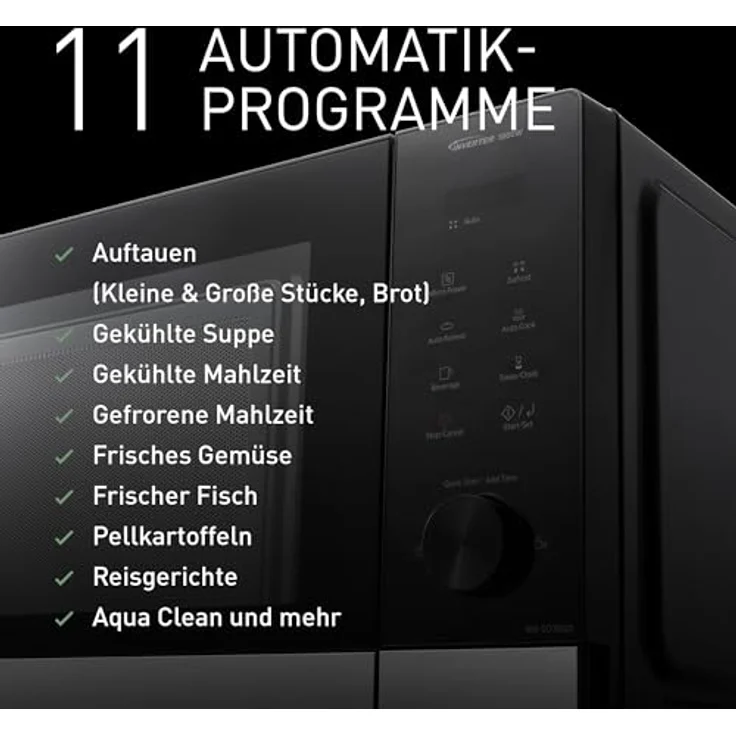Panasonic NN-SD38QSEPG Solo-Mikrowelle 29L, 1000 W, Inverter-Technologie, 11 Automatikprogramme, Schwarz & Edelstahl – Bild 5