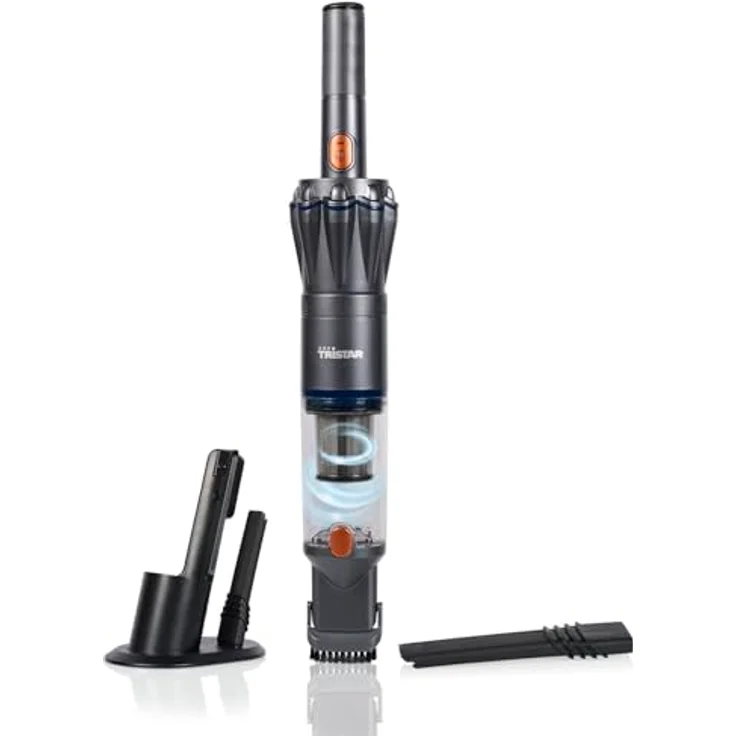 Tristar KR-3160 Handstaubsauger, kabellos, 12 kPa Saugleistung, 90W BLDC-Motor, HEPA H12 Filter, 15 Min Laufzeit, Dockingstation mit Zubehörfach, kompakt & leicht – Bild 1