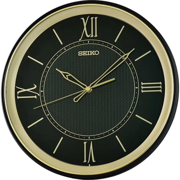 Seiko Clocks Wanduhr QXA834K, schleichende Sekunde, Kunststoffgehäuse, schwarz, Ø34 x 4.5 cm – Bild 1