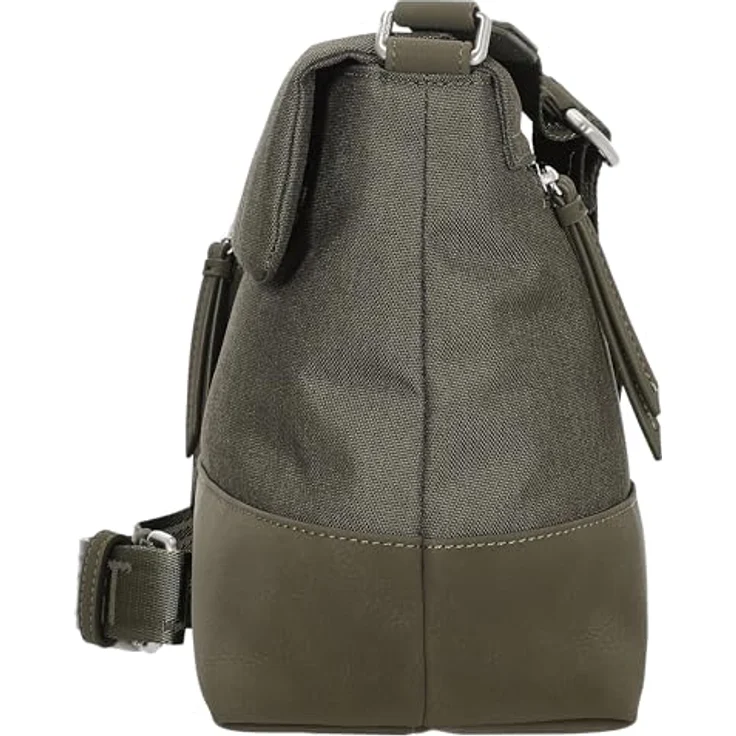 Jost Bodybag Andoya, Umhängetasche aus wasserabweisendem Polyester und Kunstleder, grau, 29 x 13 x 21 cm – Bild 3