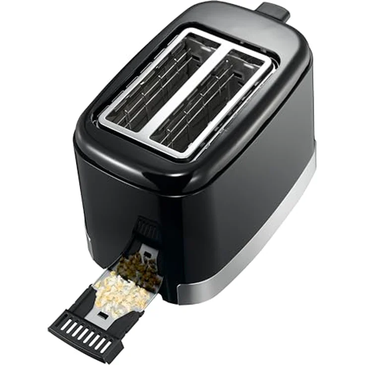 Melissa 16140148 Toaster - Für zwei Scheiben Toast - 7 Stufen - Brötchenaufsatz - Auftaufunktion - Abbruchtaste - 800 Watt - schwarz – Bild 3