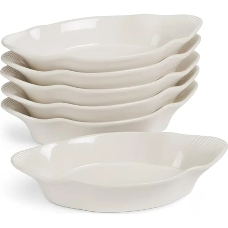 Au Gratin Auflaufform von Kook aus feiner Keramik, ofenfest, Backformen, 23 cm, 510 ml, 6 Stück