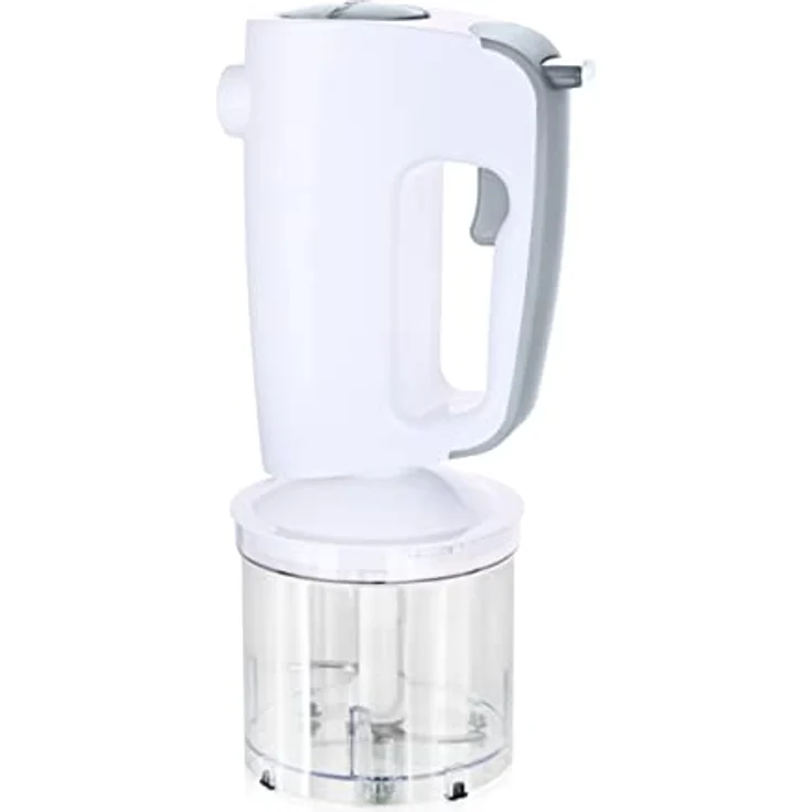 Emerio Handmixer-Set mit revolutionärem 1-Finger-Speed-Control, Quirl Mixer Zerkleinerer, 3in1, kinderleichte Handhabung, kraftvolle 300 Watt, BPA frei, Soft Griff, leicht zu reini Grau – Bild 5