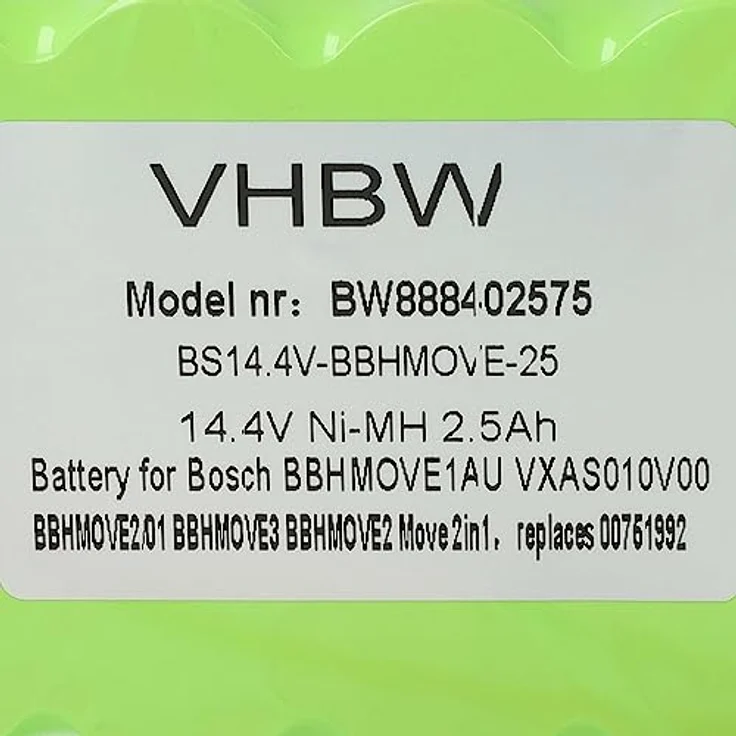 vhbw Akku kompatibel mit Bosch Move 2in1, 2in1 14.4V Staubsauger (2500mAh, 14,4V, NiMH) – Bild 5
