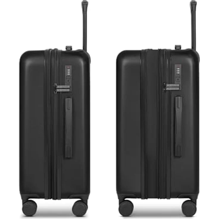 Bugatti Valencia 2.0 Kofferset, 3-teilig mit Dehnfalte und 4 Rollen, Schwarz, (38 l) – Bild 3
