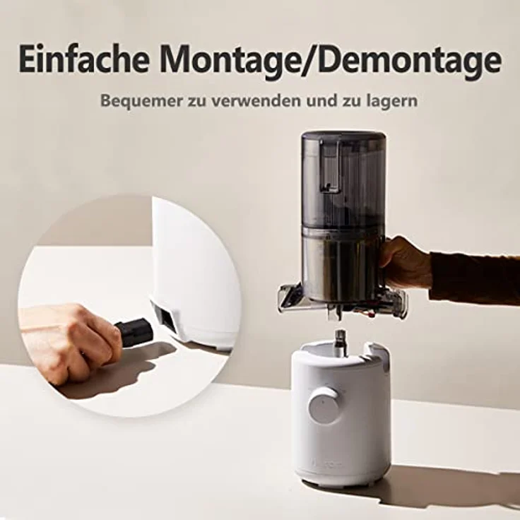 HUROM | Slow Juicer | Entsafter Gemüse und Obst | H310A | Elektrische Kaltpresse | Ruhiger Motor | Leicht zu Reinigen | 220ml | 100 Watt | BPA Frei |Schlankes Design | Lavendel – Bild 5