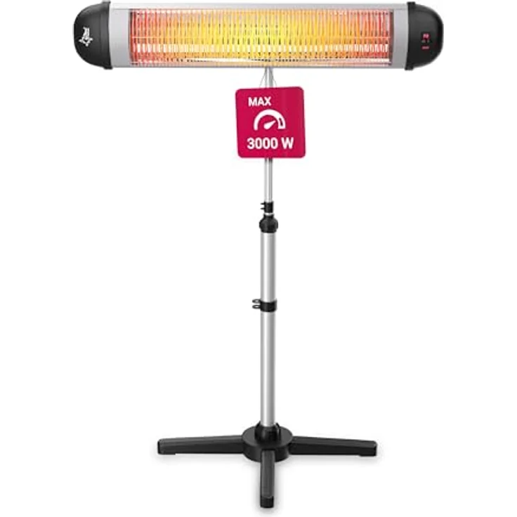 SUNTEC Infrarot-Heizstrahler mit Fernbedienung | Heat Carbon Wärmestrahler für Terrasse | Outdoor Terrassenheizer für Balkon, Garten Infrarotstrahler Strahlwasser-Schutz (Heat Ray 3000 Carbon) – Bild 1